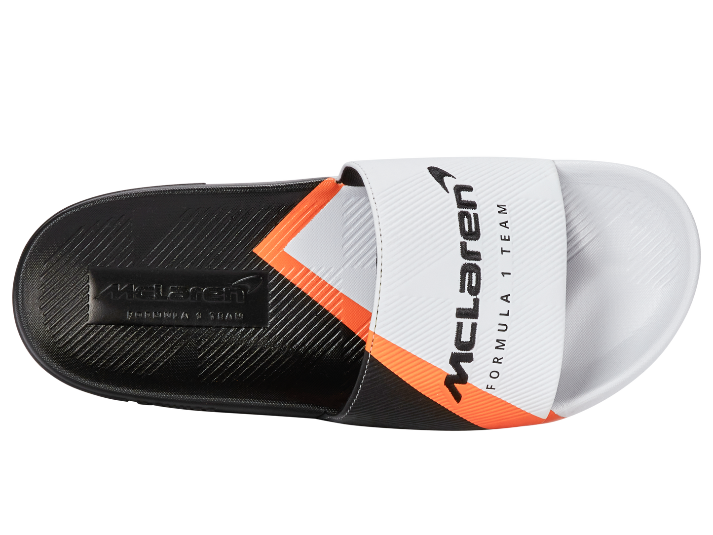 94422-196-M | SLIDE SANDAL X MCLAREN F1 TEAM | WHITE/BLACK/PAPAYA