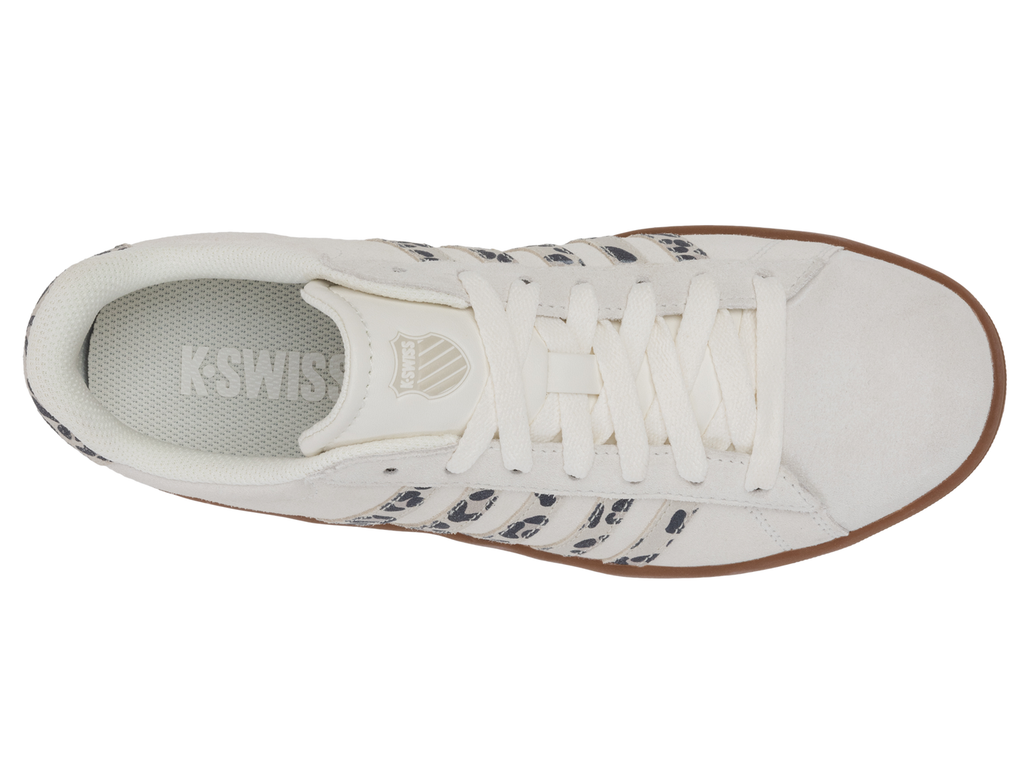 99492-148-M | COURT TIEBREAK II SDE | SNOW WHITE/LIGHT GRAY/LEOPARD/GUM