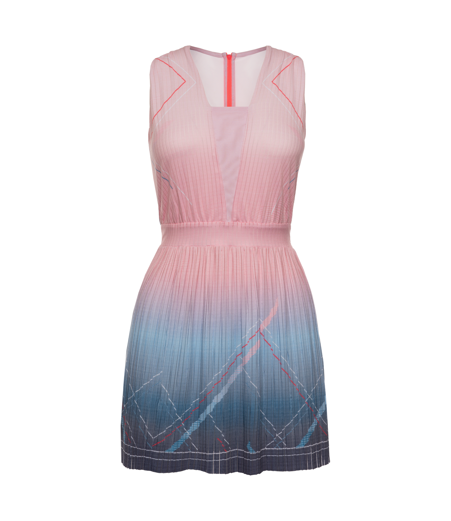 196046-466 | DEEP V PLEATED DRESS | SILVERLAKE BLUE