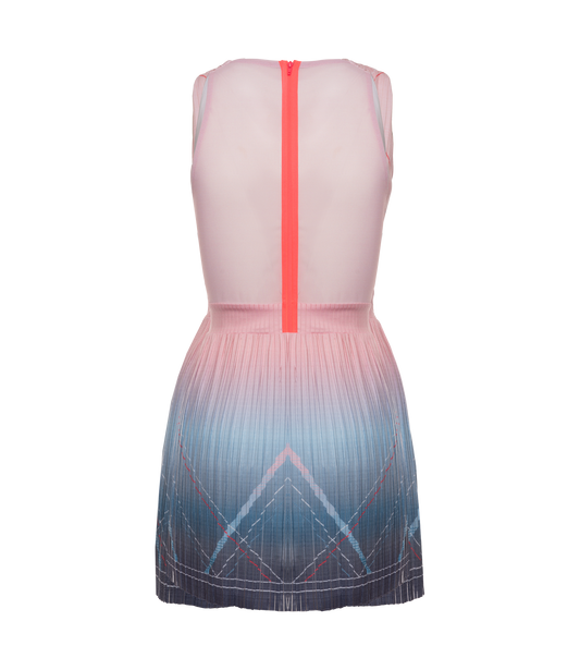 196046-466 | DEEP V PLEATED DRESS | SILVERLAKE BLUE