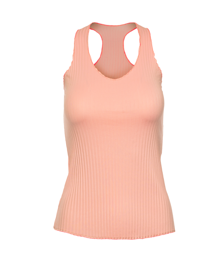 196053-815 | PLEATED V-NECK TANK | PEACH