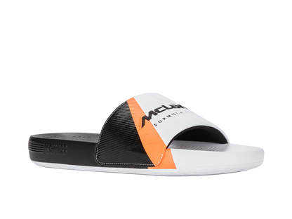 94422-196-M | SLIDE SANDAL X MCLAREN F1 TEAM | WHITE/BLACK/PAPAYA