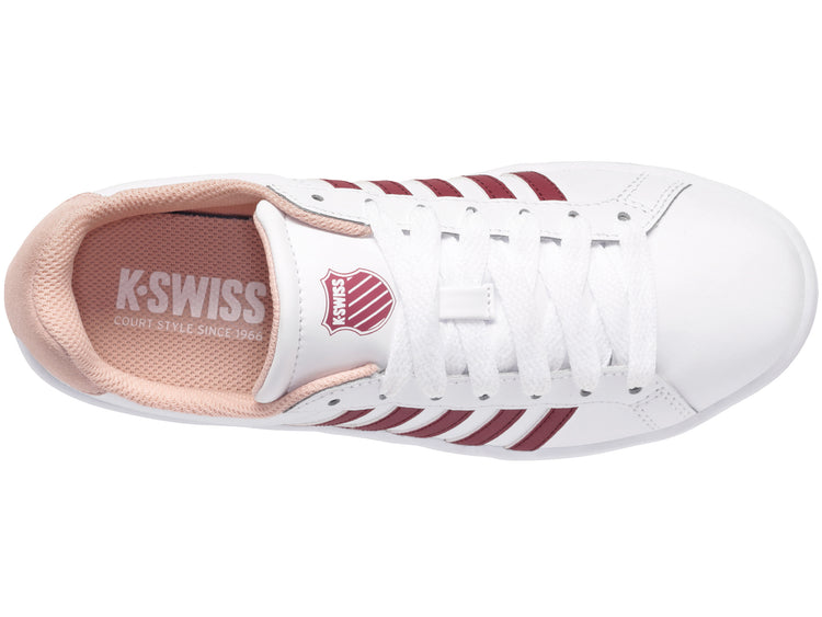 97011-116-M | COURT TIEBREAK | WHITE/BURGUNDY/PEACHY KEEN