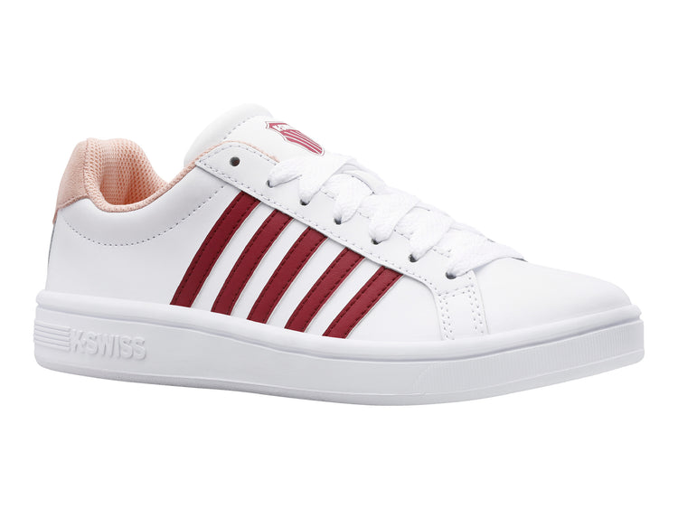 97011-116-M | COURT TIEBREAK | WHITE/BURGUNDY/PEACHY KEEN